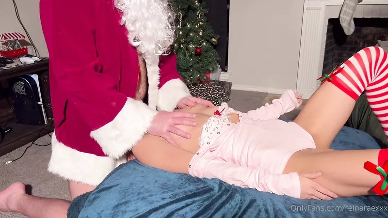 Santa's Little Girl Receives A Hardcore Anal Gift - Reina Rae