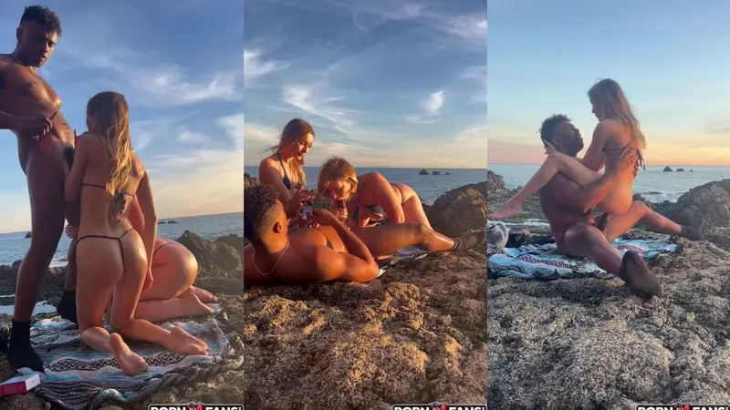 Princess Polly BBC Threesome On The Rocky Coastline