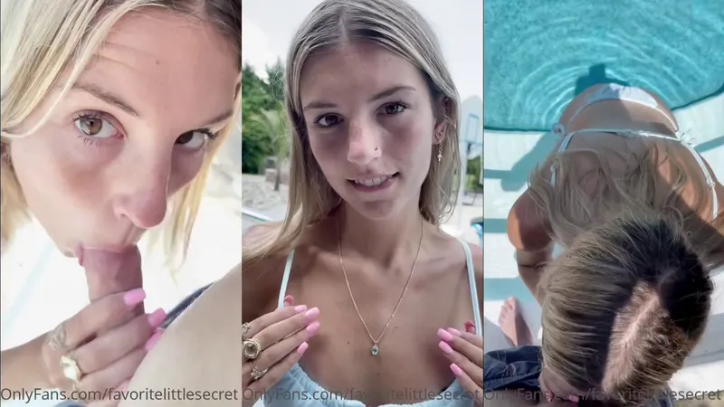 Freckled Amber Bambie Outdoor Sex By The Pool